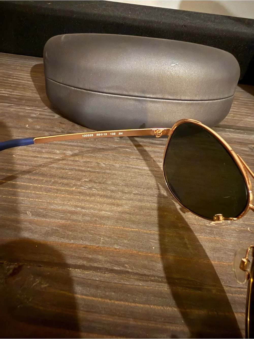 Gold Frame Michael Kors Aviator Sunglasses with Blue Mirrored Lenses